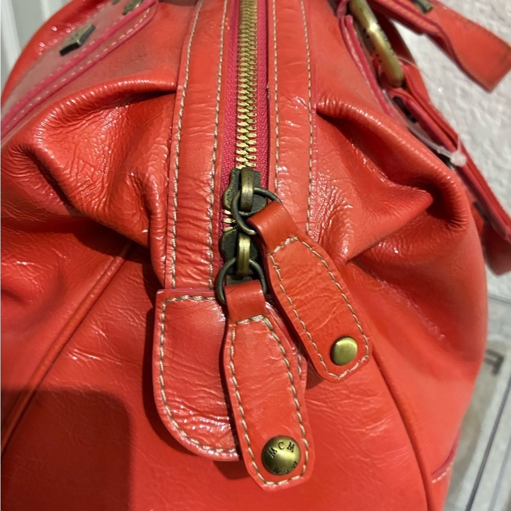 MCM Orange Leather Shoulder Bag - Picture 7 of 10